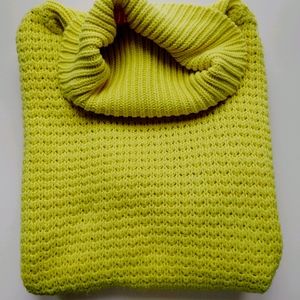 Neon Lime Knit Turtleneck